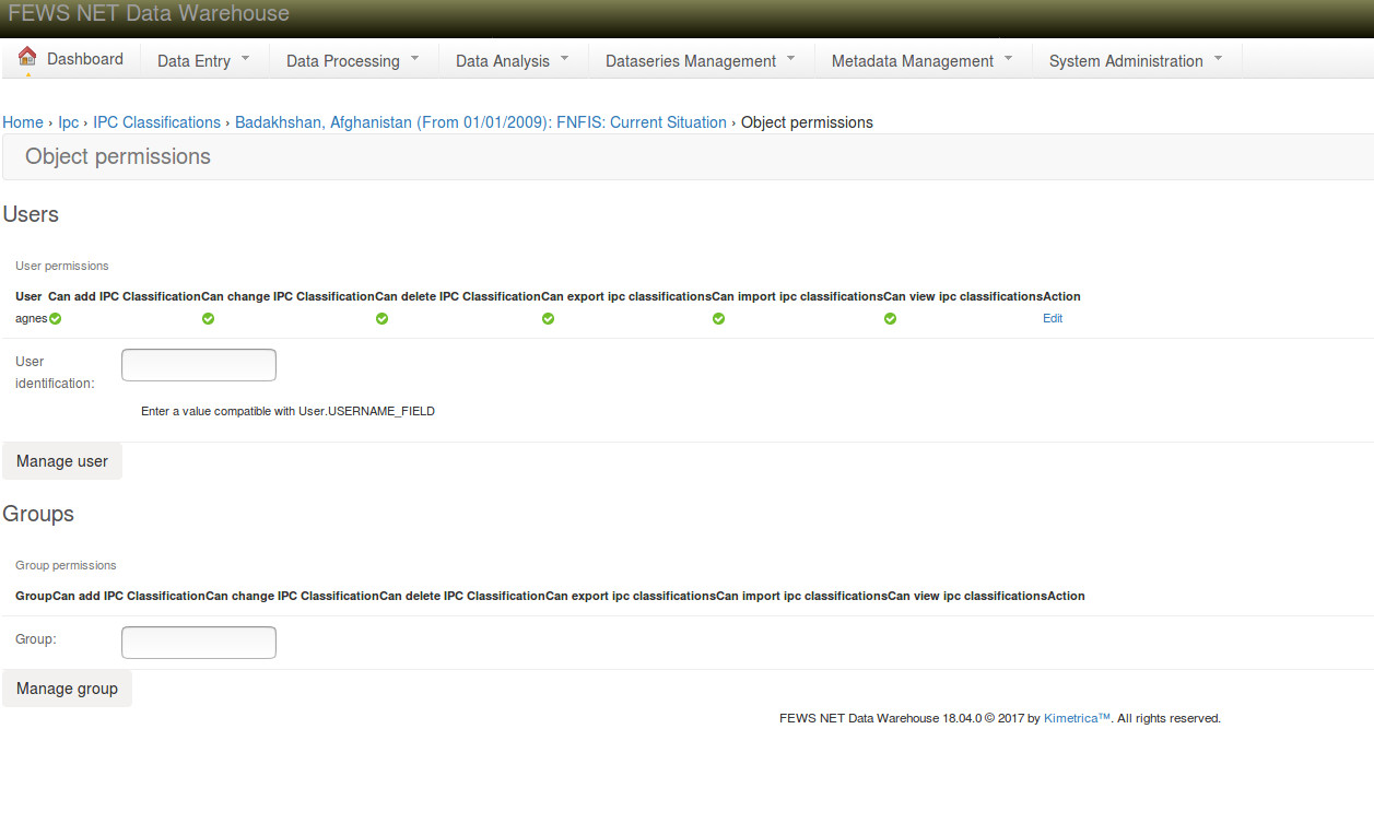 Adding object permissions