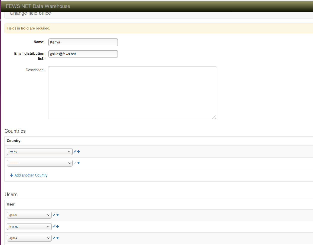Field office details